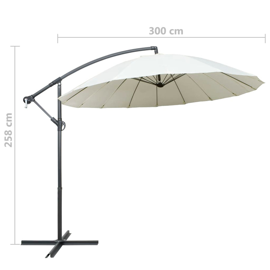 Zweefparasol Met Aluminium Paal 3 M Wit