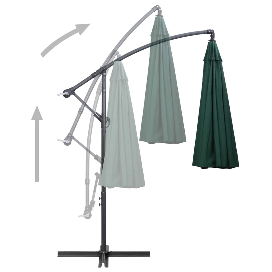 Zweefparasol Met Aluminium Paal 3 M Groen