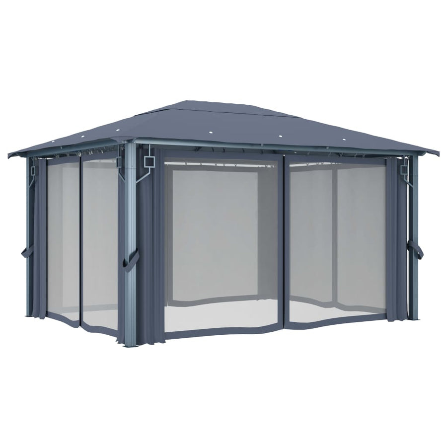 Prieel Met Gordijn Aluminium 400 x 300 cm