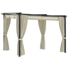 Pergola with curtains 3x3 m steel cream