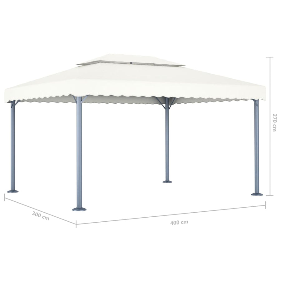 Prieel 400X300 Cm Aluminium Crème