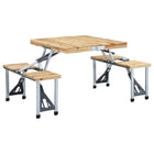 Folding camping table with 4 seats steel and aluminum