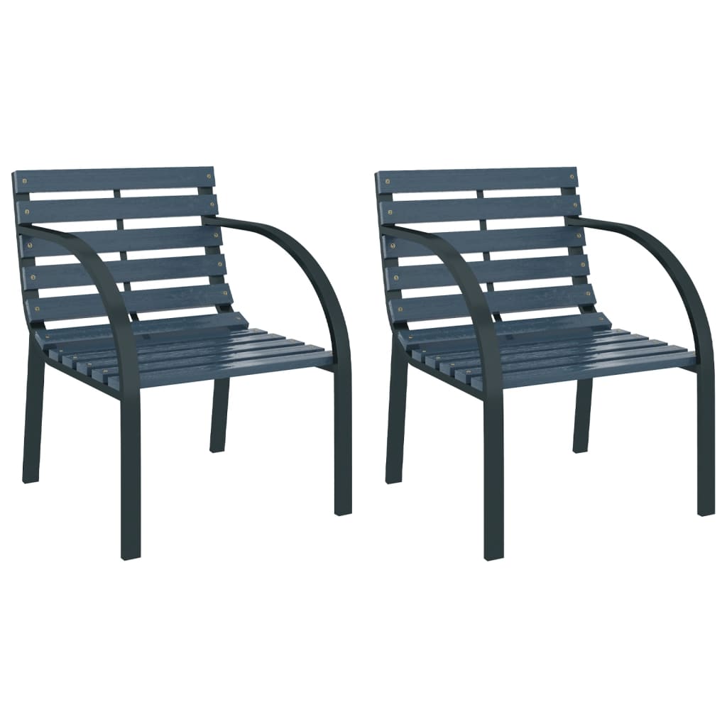 Tuinstoelen 2 St Hout Grijs