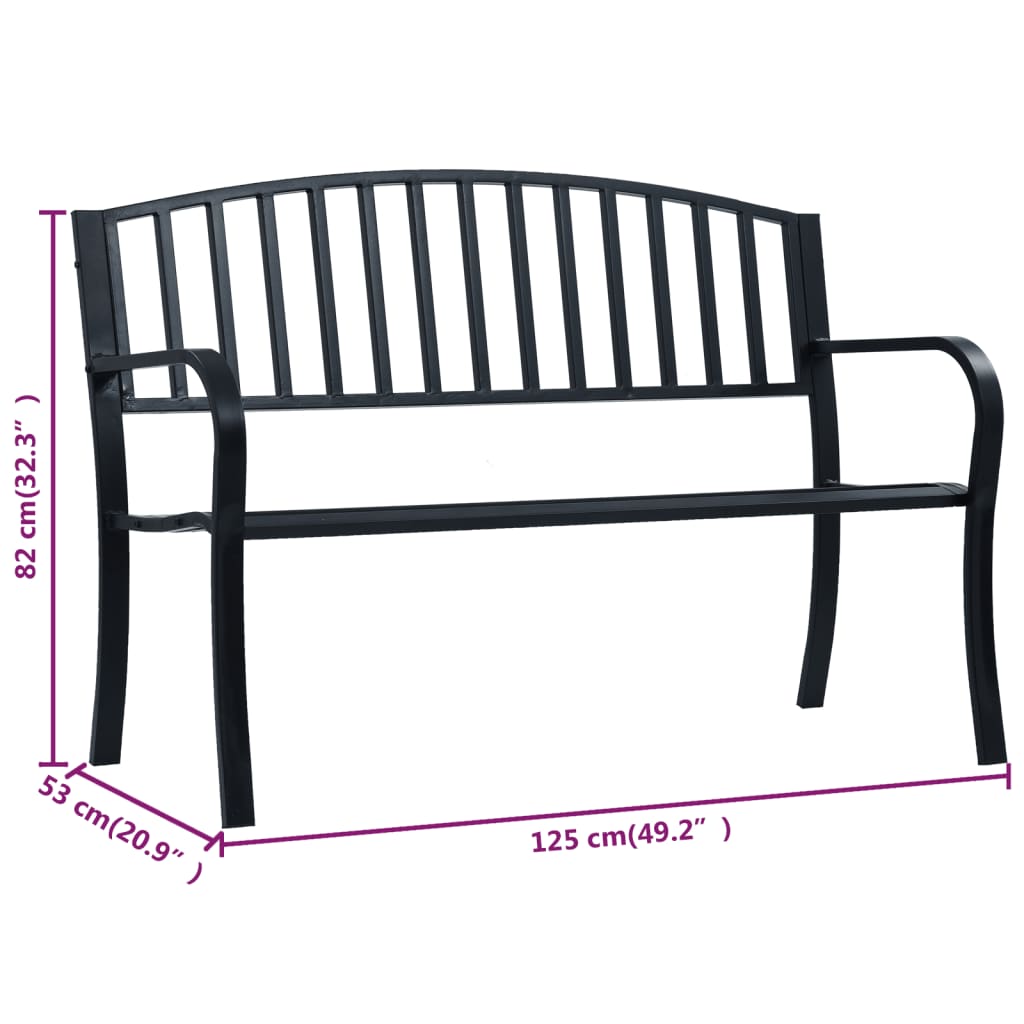 Tuinbank 25 Cm Staal Zwart