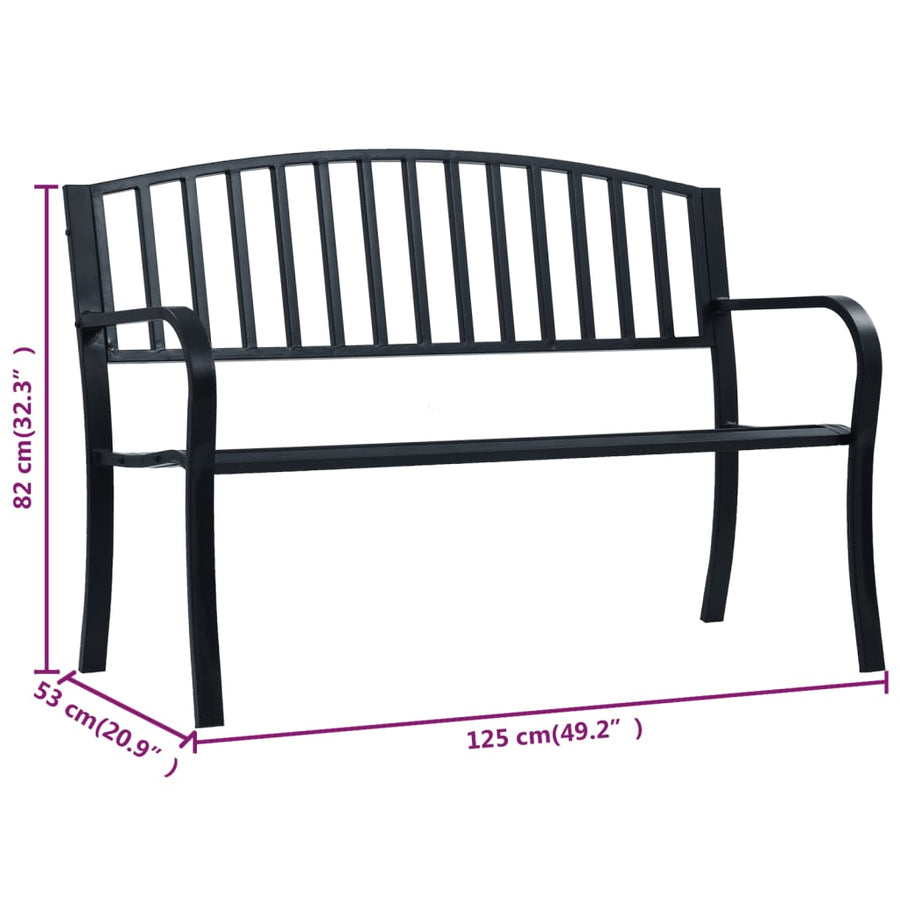 Tuinbank 25 Cm Staal Zwart
