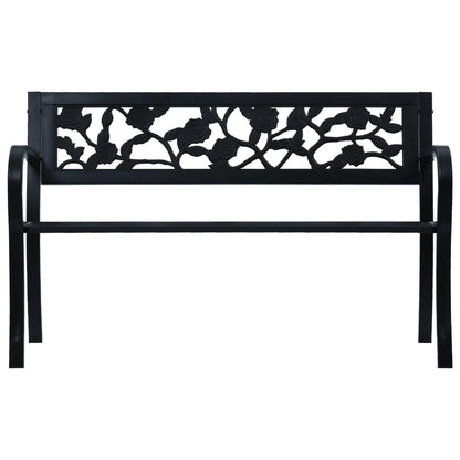 Tuinbank Staal Zwart 125 cm Rozen