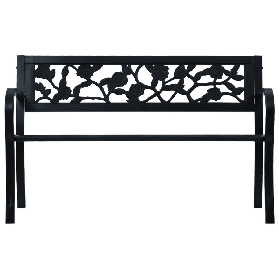 Tuinbank Staal Zwart 125 cm Rozen