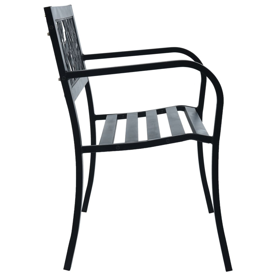 Tuinbank Staal Zwart 125 cm Rozen