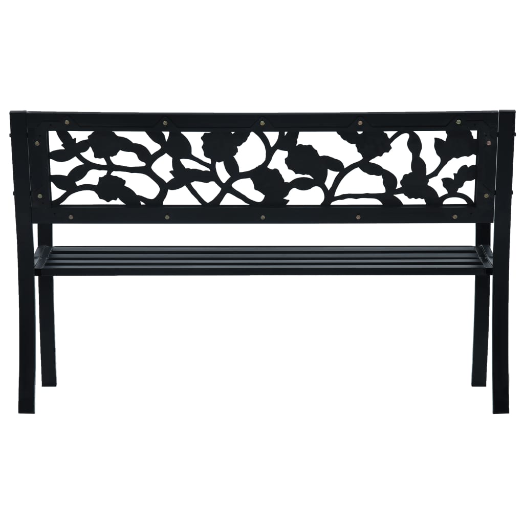 Tuinbank Staal Zwart 125 cm Rozen