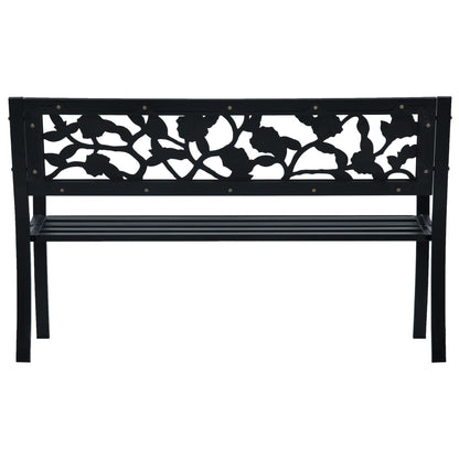 Tuinbank Staal Zwart 125 cm Rozen