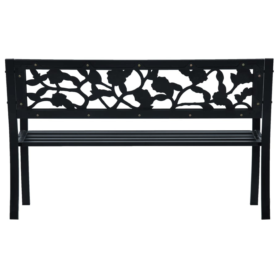 Tuinbank Staal Zwart 125 cm Rozen