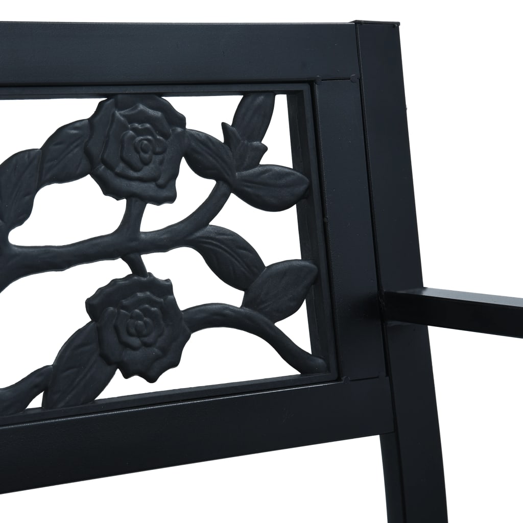 Tuinbank Staal Zwart 125 cm Rozen