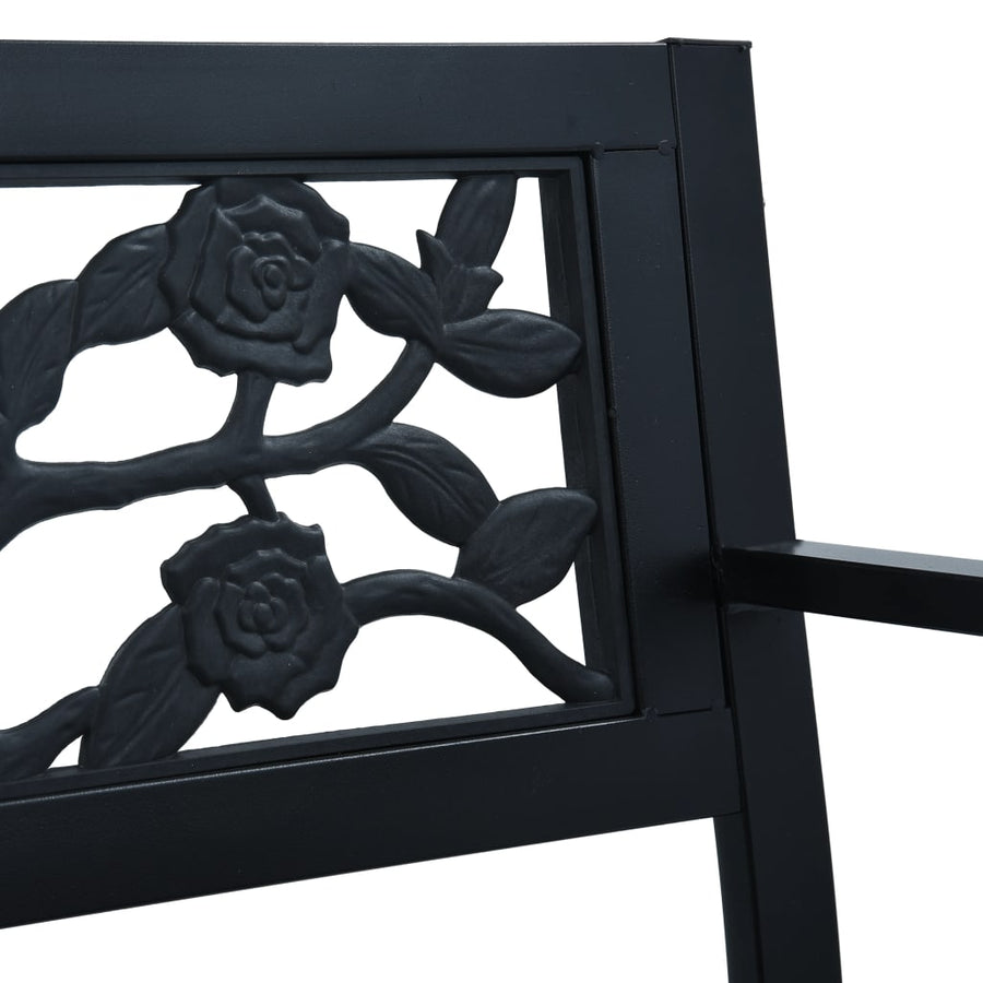 Tuinbank Staal Zwart 125 cm Rozen
