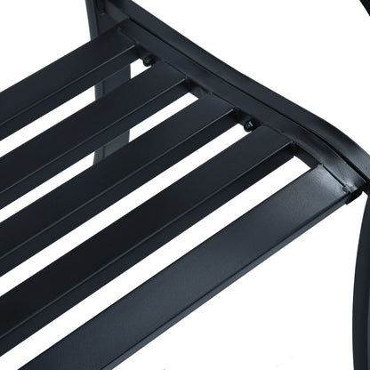 Tuinbank Staal Zwart 125 cm Rozen