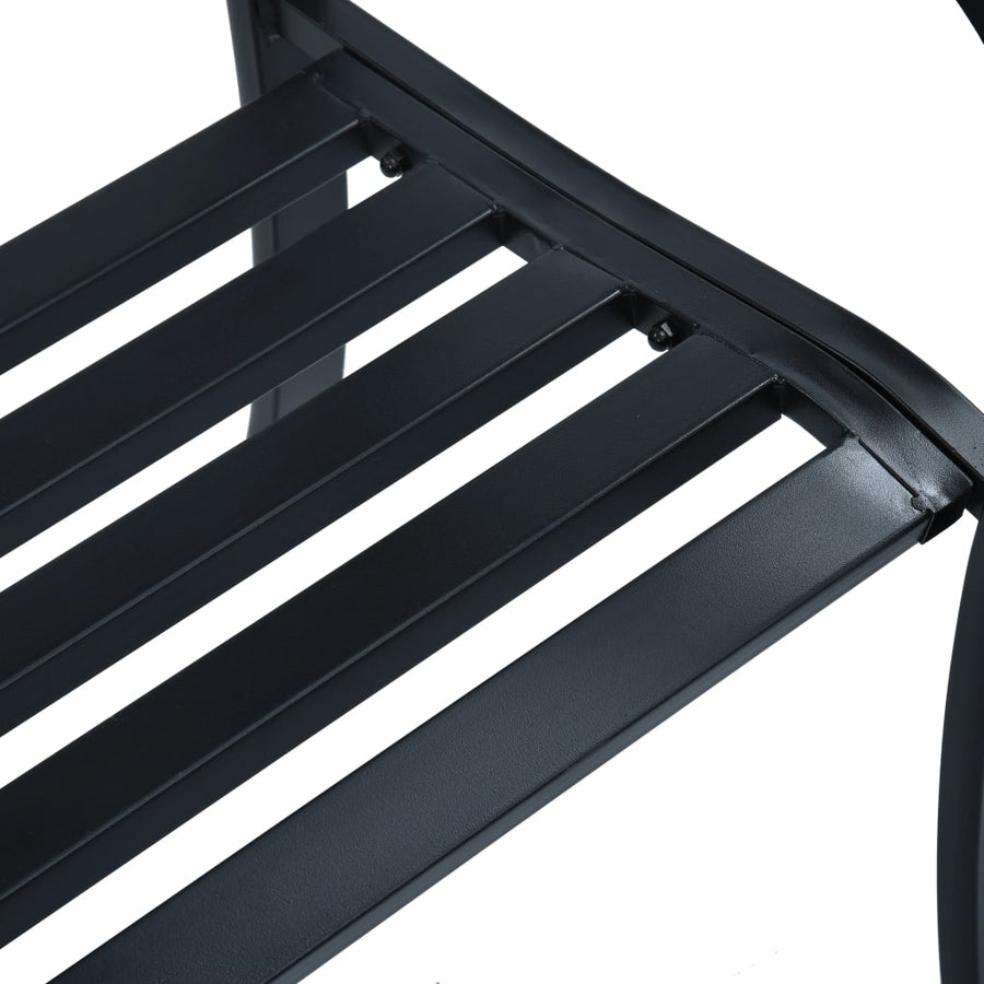 Tuinbank Staal Zwart 125 cm Rozen