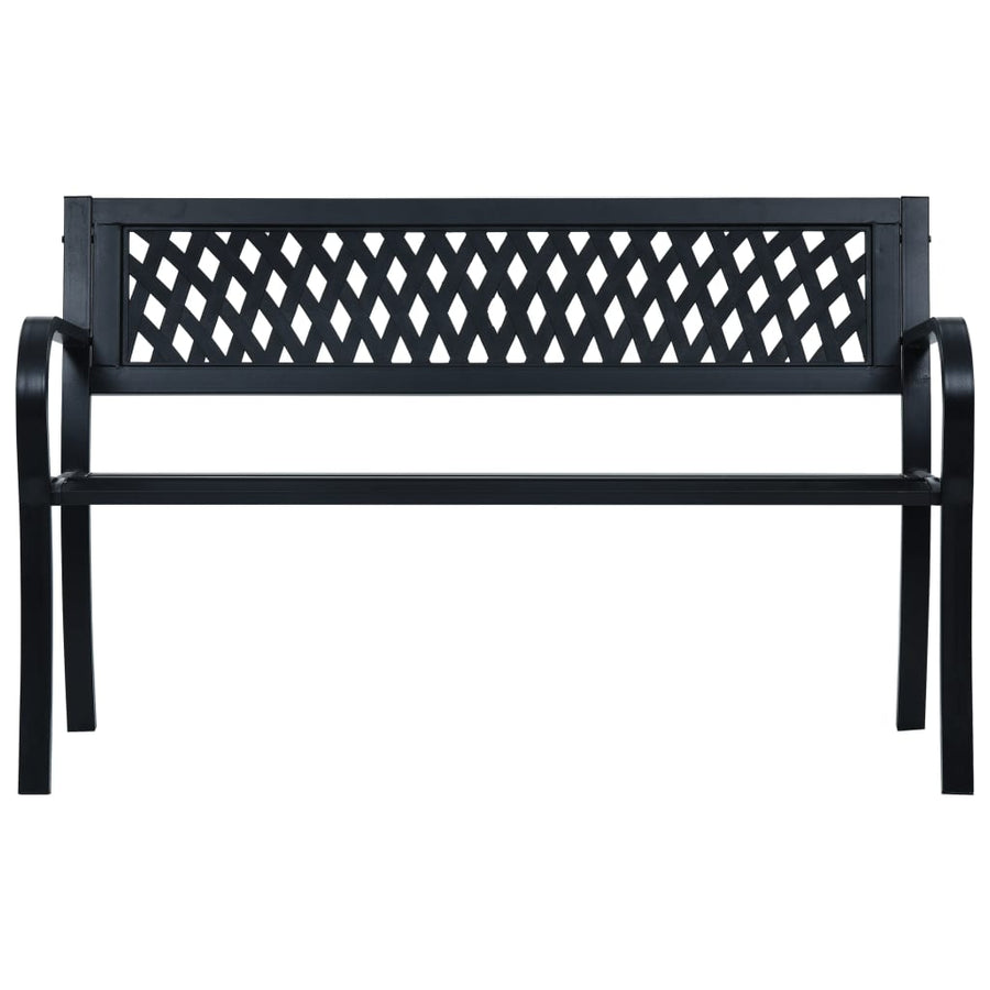 Tuinbank 125 cm staal zwart 1 125 cm Zwart