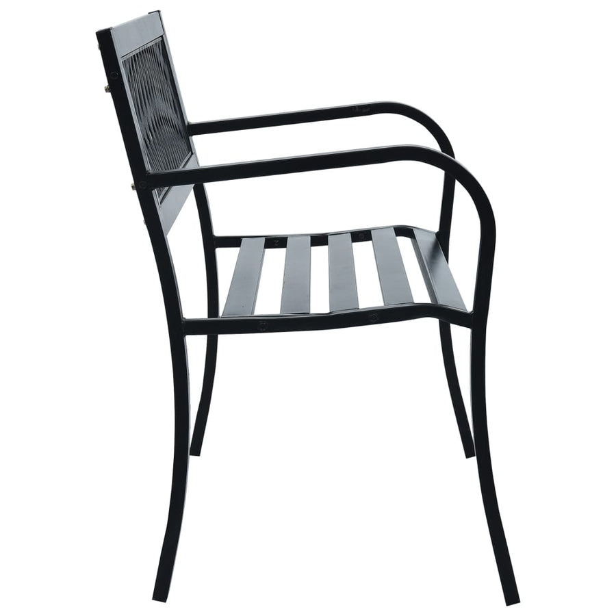 Tuinbank 125 cm staal zwart 1 125 cm Zwart