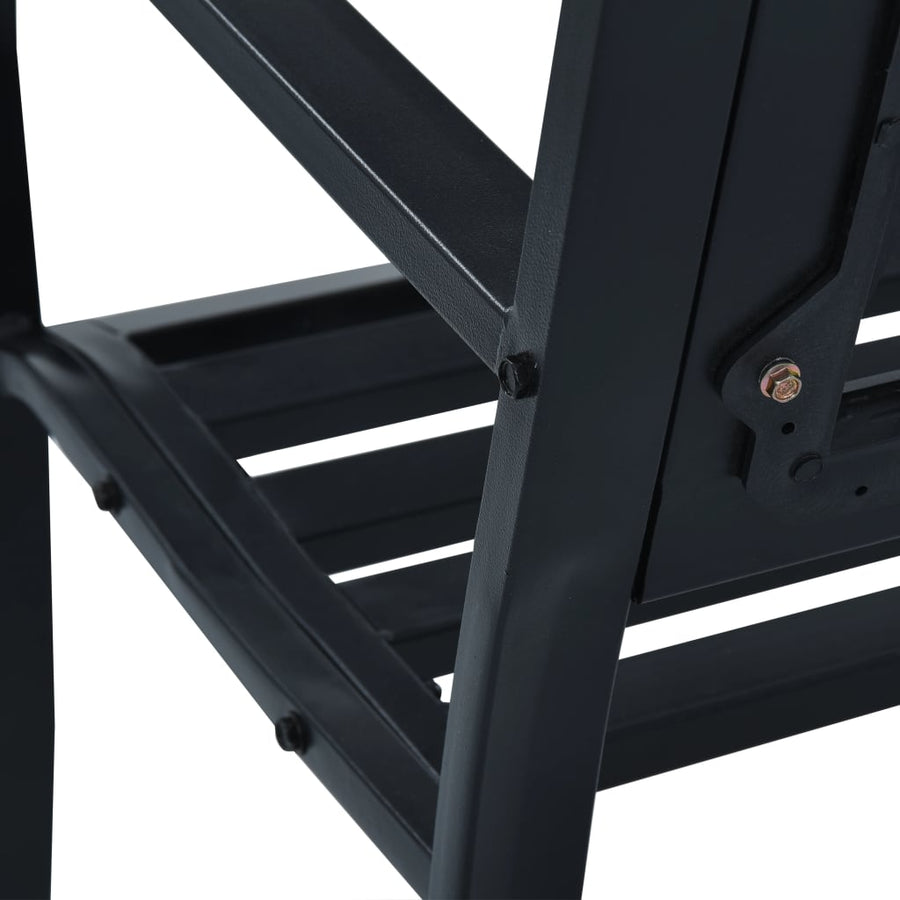 Tuinbank 125 cm staal zwart 1 125 cm Zwart