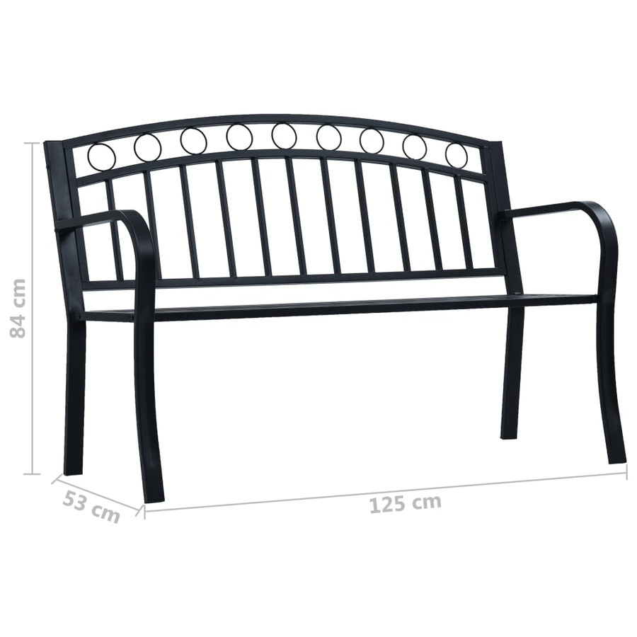 Tuinbank 25 Cm Staal Zwart Zonder tafel