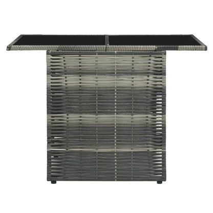 3-Delige Bistroset Met Kussens Poly Rattan Grijs