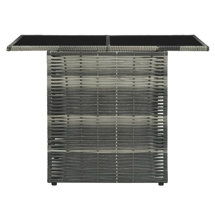 3-Delige Bistroset Met Kussens Poly Rattan Grijs