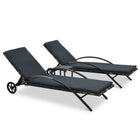 Sunloungers with table poly rattan anthracite