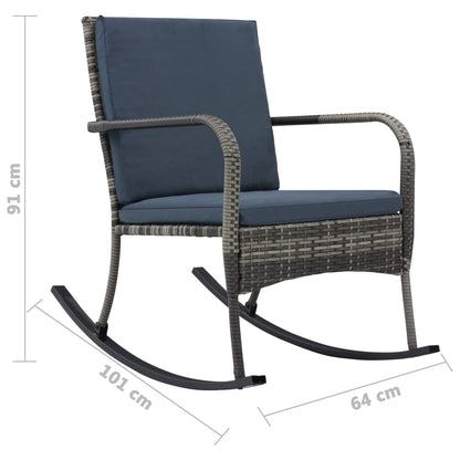 Tuinschommelstoel Poly Rattan Antraciet