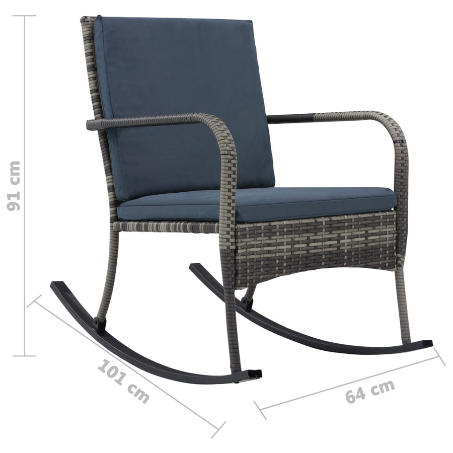 Tuinschommelstoel Poly Rattan Antraciet