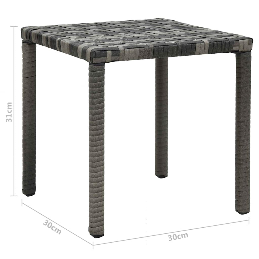 Ligbedden met tafel poly rattan antraciet
