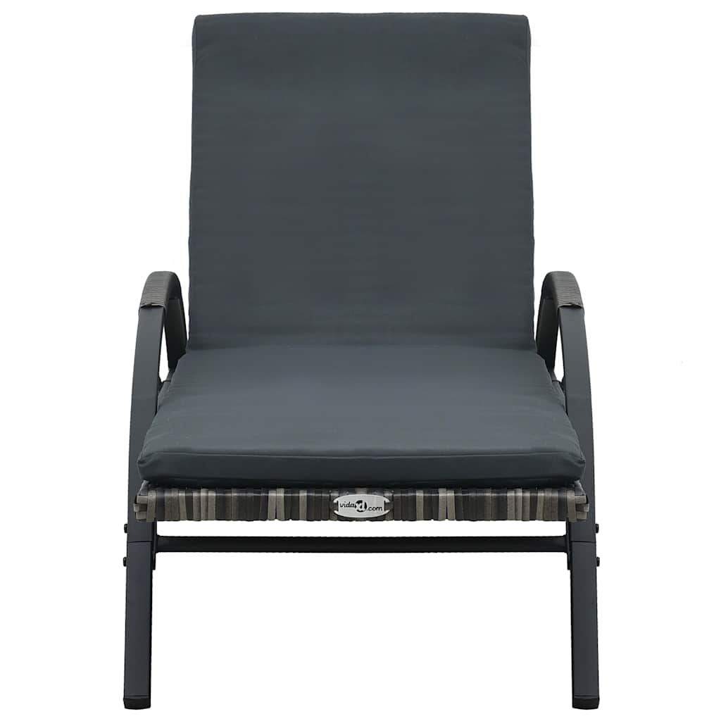 Ligbedden met tafel poly rattan antraciet
