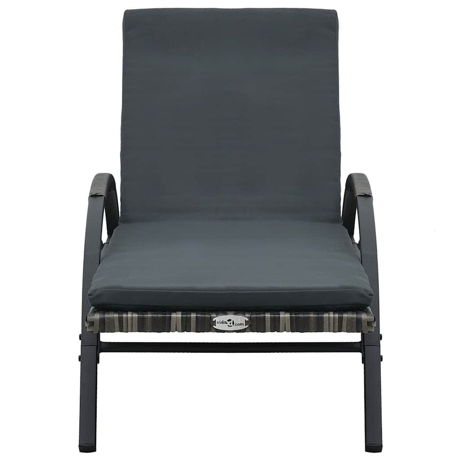 Ligbedden met tafel poly rattan antraciet