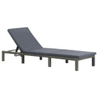 Ligbed poly rattan antraciet met kussen