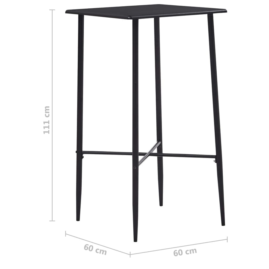 Bartafel 60x60x cm MDF Zwart