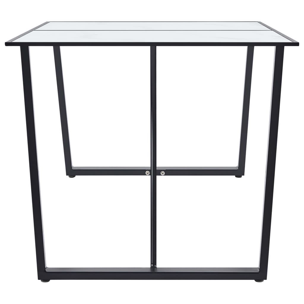 Eettafel 160x80x75 cm gehard glas wit