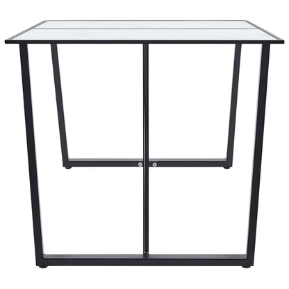 Eettafel 160x80x75 cm gehard glas wit