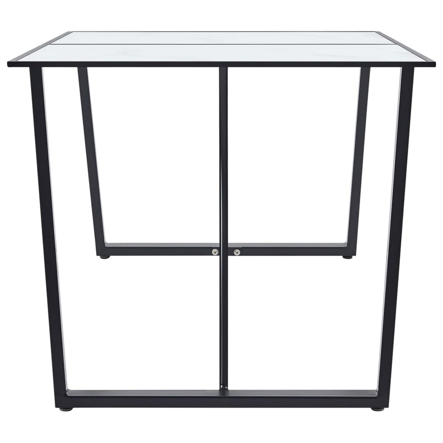 Eettafel 160x80x75 cm gehard glas wit