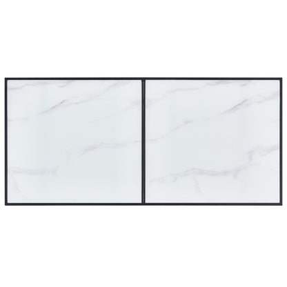 Eettafel 160x80x75 cm gehard glas wit