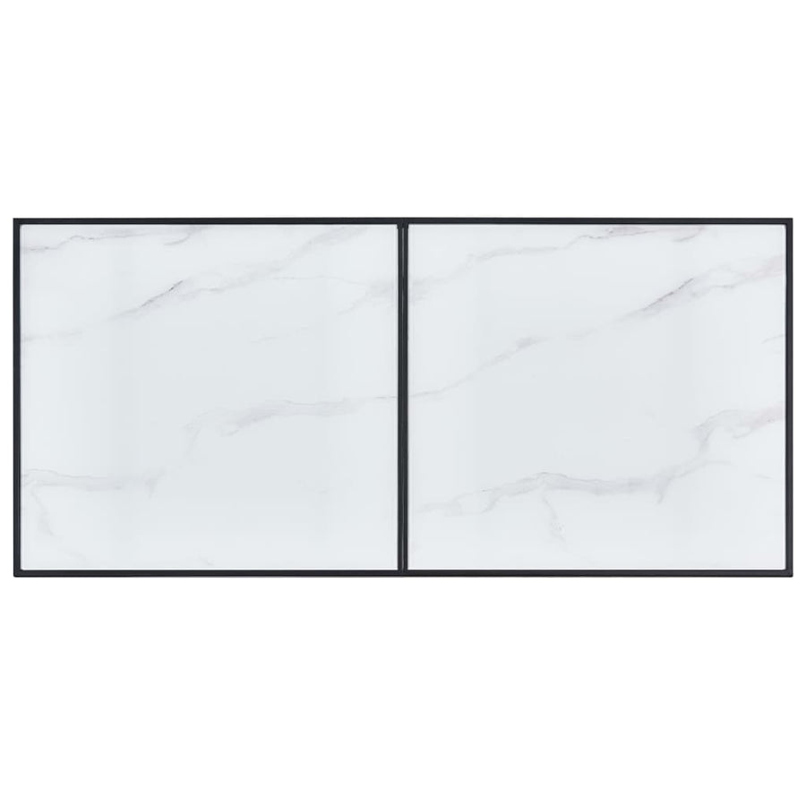 Eettafel 160x80x75 cm gehard glas wit