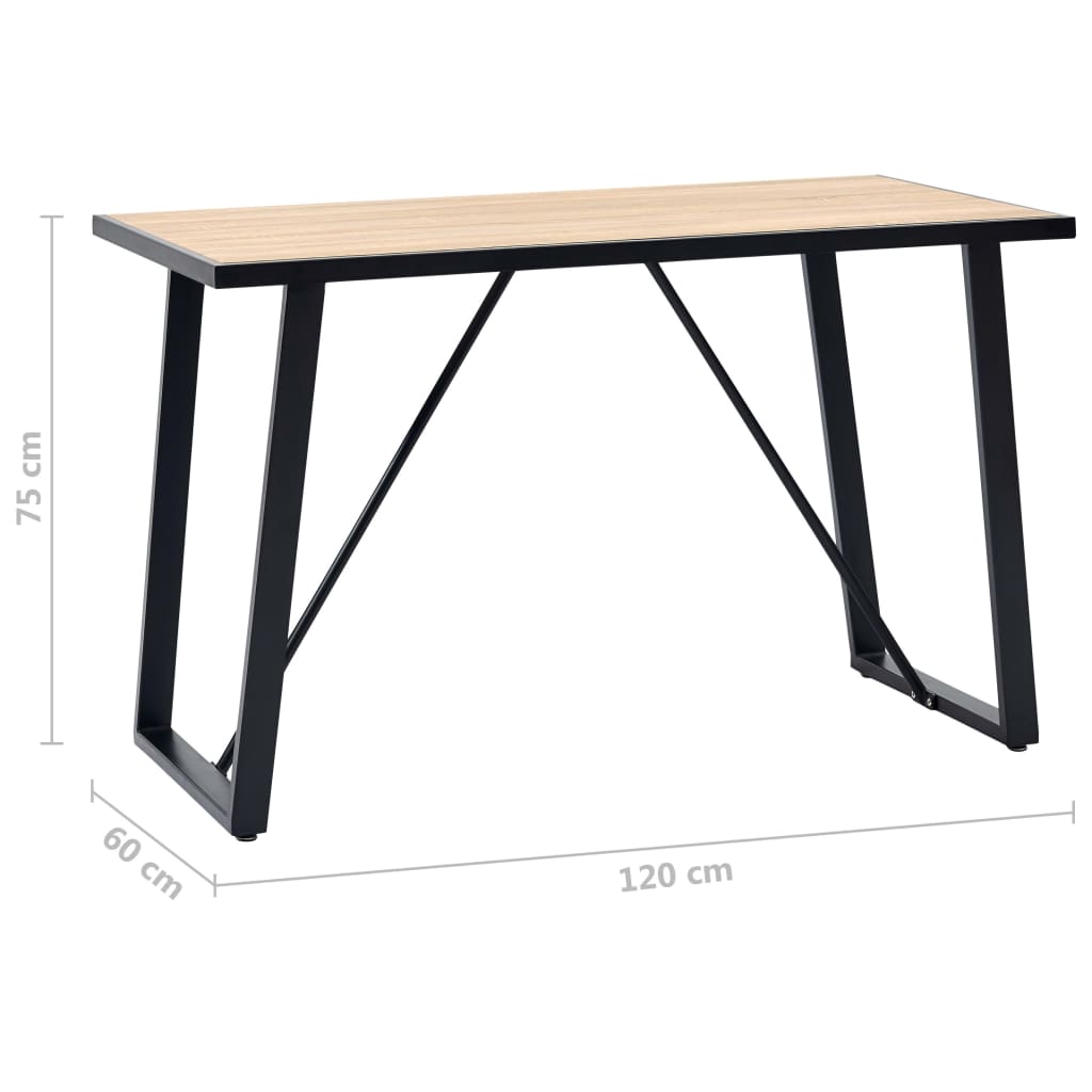 Eettafel Mdf Eikenkleurig 120 x 60 x 75 cm