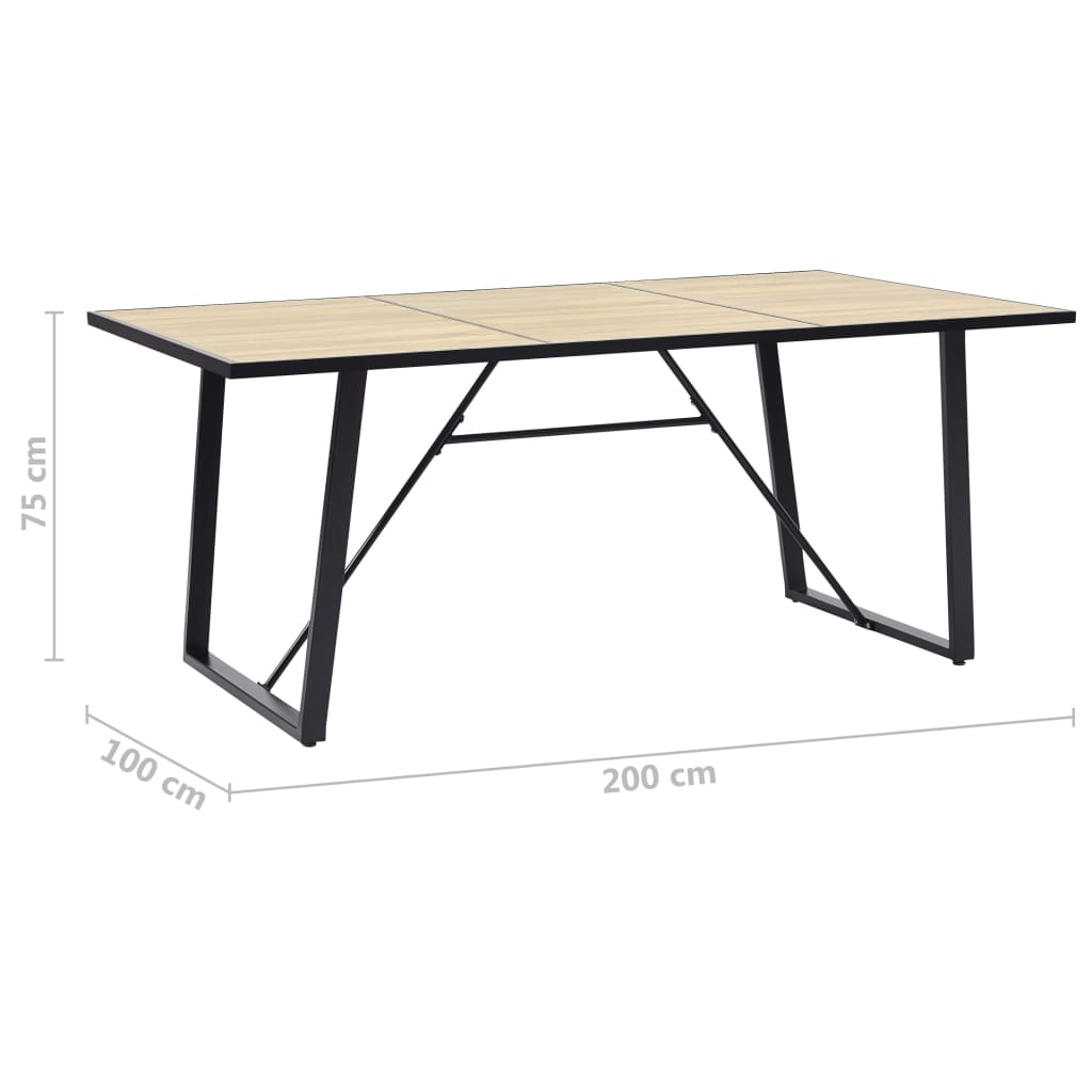 Eettafel 200x100x75 cm MDF eikenkleurig