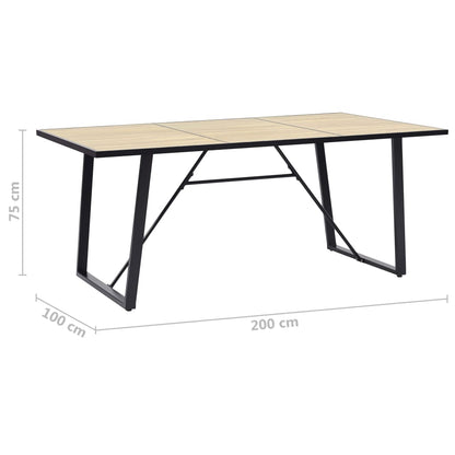 Eettafel 200x100x75 cm MDF eikenkleurig