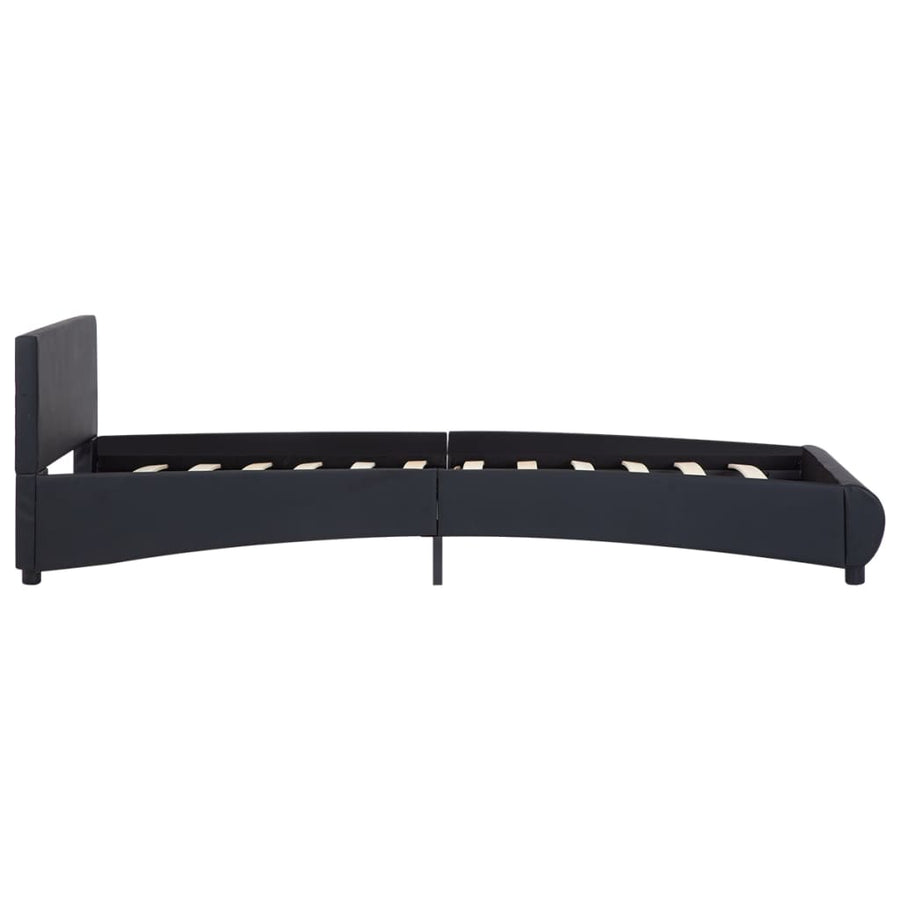 Bedframe Met Led Kunstleer Zwart 90X200 Cm 90 x 200 cm