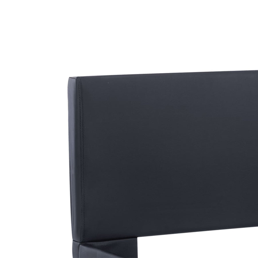 Bedframe Met Led Kunstleer Zwart 90X200 Cm 90 x 200 cm