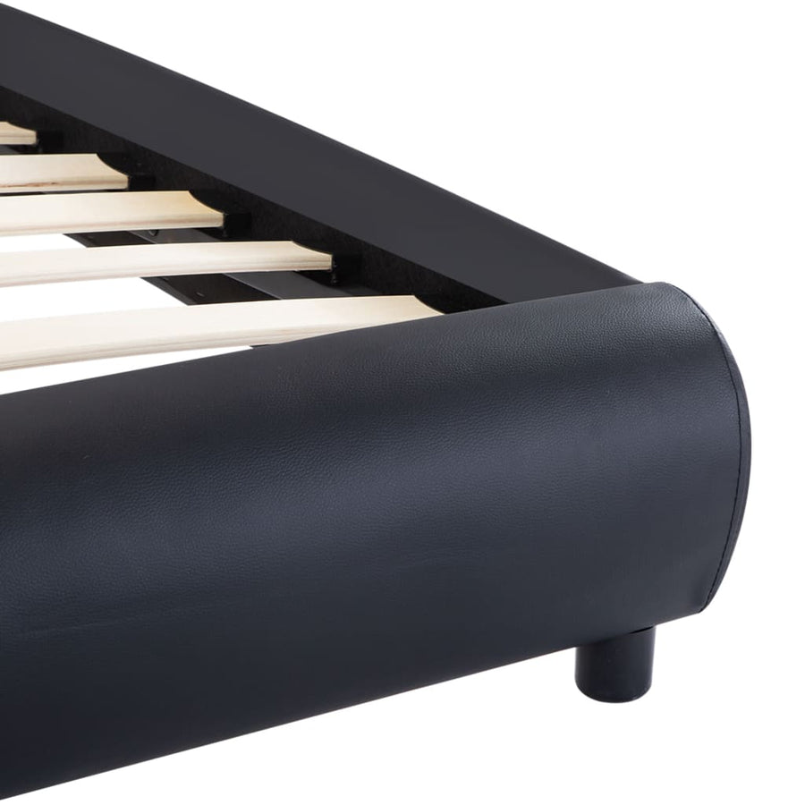 Bedframe Met Led Kunstleer Zwart 90X200 Cm 90 x 200 cm