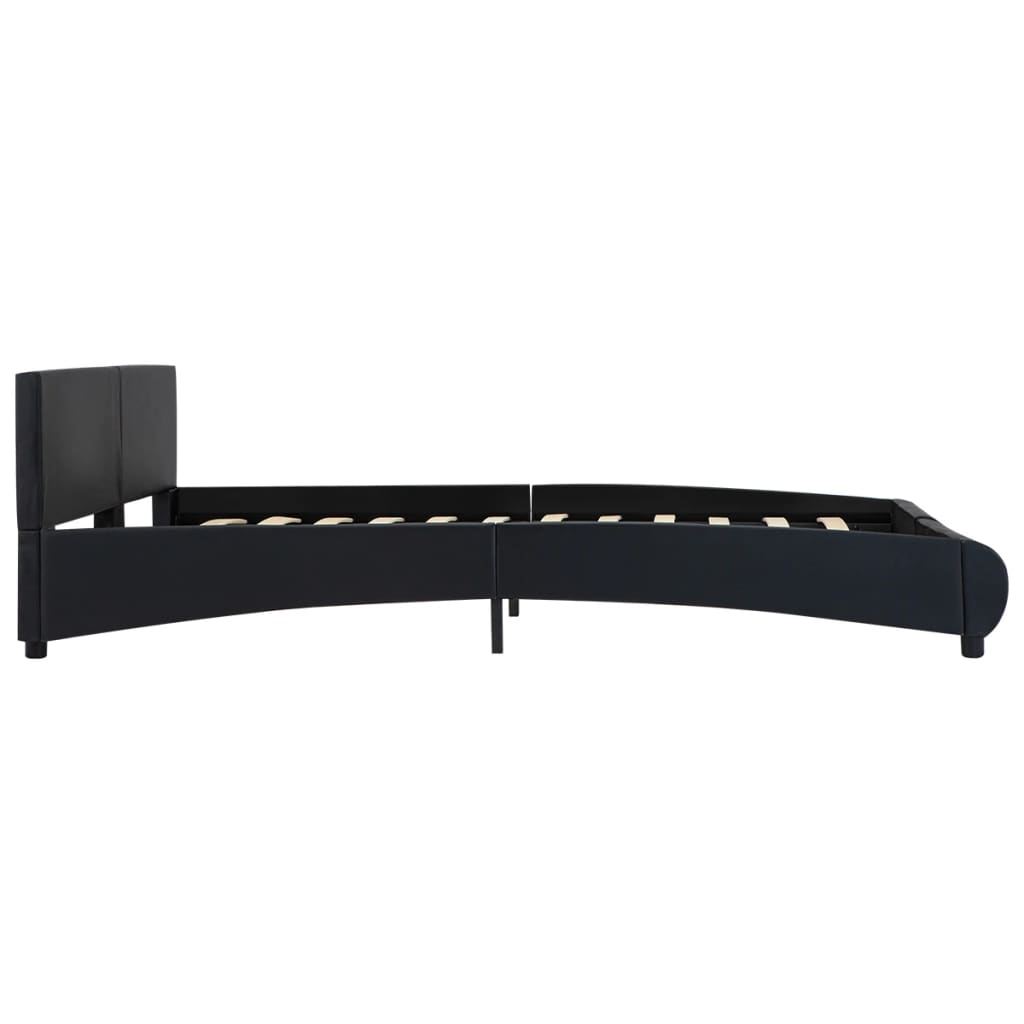 Bedframe Met Led Kunstleer 180 x 200 cm Zwart