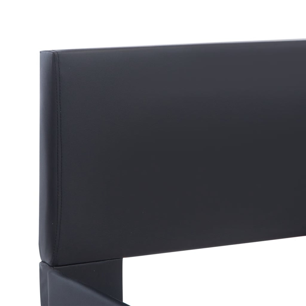 Bedframe Met Led Kunstleer 180 x 200 cm Zwart