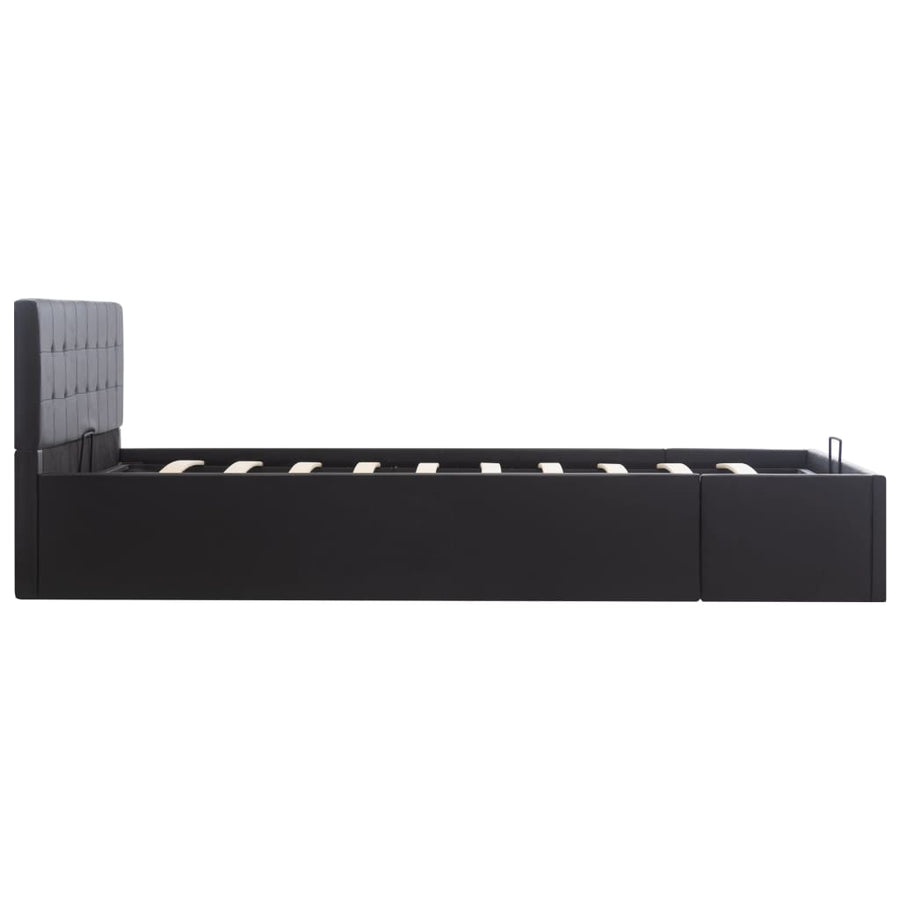 Bedframe Hydraulisch Kunstleer 140 x 200 cm Zwart