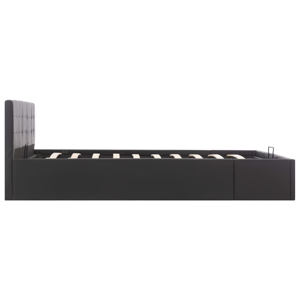 Bedframe Hydraulisch Kunstleer 160 x 200 cm Zwart
