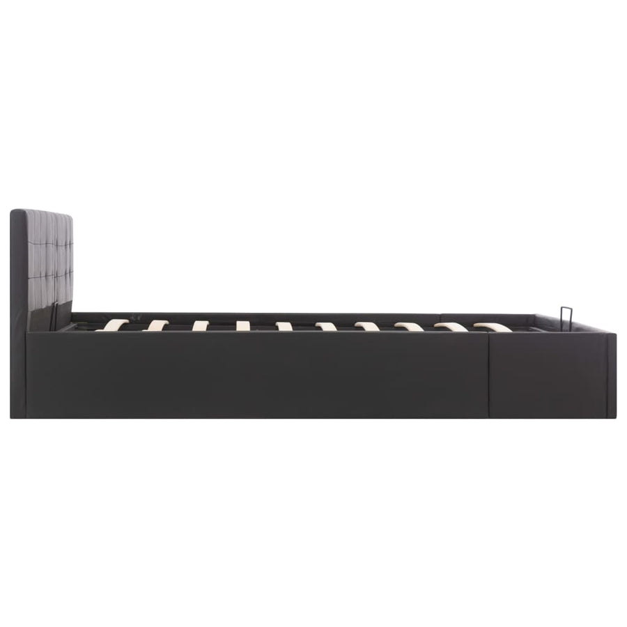 Bedframe Hydraulisch Kunstleer 160 x 200 cm Zwart