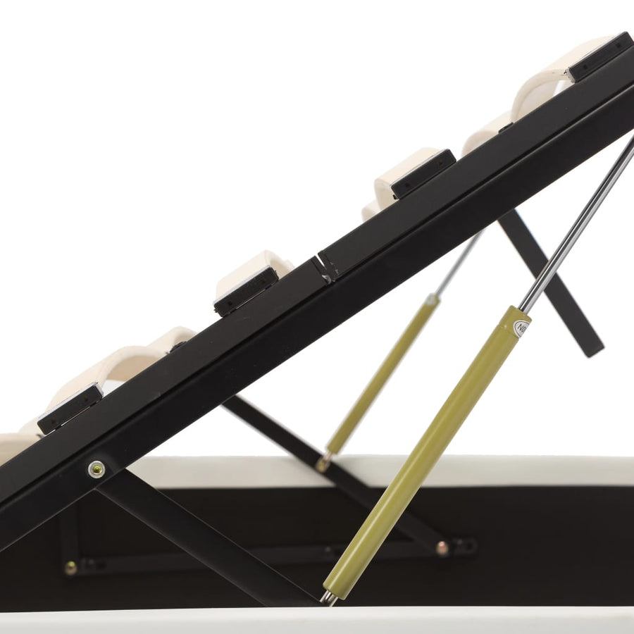 Bedframe Met Opslag Hydraulisch Kunstleer 100 x 200 cm Wit
